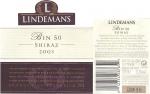 Etiketa Bin 50 (Shiraz) 2005 - Lindemans, Austrálie.