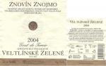 Etiketa Veltlínské zelené 2004 odrůdové jakostní - Znovín Znojmo a.s.