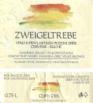 Etiketa Zweigeltrebe 2003 pozdní sběr - Vinařství Vladimír Tetur Velké Bílovice.
