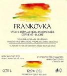 Etiketa Frankovka 2003 pozdní sběr - Vinařství Tetur Vladimír Velké Bílovice.