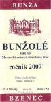 Etiketa Bunžolé 2007 zemské (mladé víno) - Vinařství Bunža Vlastimil, Bzenec.