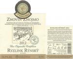 Etiketa Ryzlink rýnský 2012 VOC Znojmo - Znovín Znojmo a.s..