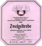 Etiketa Zweigeltrebe 2004 odrůdové jakostní (rosé) - Vinařství Vyskočil - Blatnice pod Sv. Antonínkem.