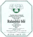 Etiketa Rulandské bílé 2002 pozdní sběr - Vinařství Vyskočil - Blatnice pod Sv. Antonínkem.