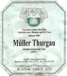 Viněta vína Müller-Thurgau 2004 odrůdové jakostní - Vinařství Vyskočil - Blatnice pod Sv. Antonínkem.