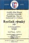 Viněta vína Ryzlink rýnský 2005 pozdní sběr - Vinařství Rodiny Nápravovy, Nový Šaldorf 
