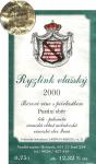 Viněta vína Ryzlink vlašský 2000 pozdní sběr - Vinařství Holánek Hynek, Ivaň