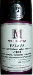 Detail přední etikety Pálava 2004 výběr z hroznů - Vinselekt-šlechtitelská stanice vinařská Rakvice. 