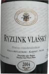 Detail přední etikety Ryzlink vlašský 2004 kabinet - Vinné sklepy Lechovice s.r.o.
