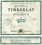 Viněta vína Château Timberlay 2003 Appellation Bordeaux Contrôlée (AOC) - Robert Giraud, Bordeaux, Francie.