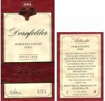 Viněta vína Dornfelder 2004 zemské (panenská sklizeň) – Šebesta Martin, Březí