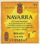 Etiketa na zadní straně včetně označení čísla láhve - Bandeo rosé 1995 Denominación de Origen (DO) - Vinicola Navarra S.A., Muruarte de Reta.