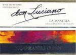 Etiketa Don Luciano 2004 Denominación de Origen (DO) - Vinos de Familia Garcia Carrion, La Mancha, Španělsko.