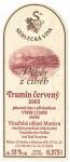 Viněta vína Tramín červený 2005 výběr z cibéb - ZD Sedlec