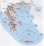 Mapka Řecka s vyznačeným 