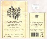 Dvoudílná etiketa dnešního Cabernetu Moravia