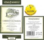 Etiketa Cabernet Sauvignon 2008 výběr z hroznů - Patria Kobylí, a.s.