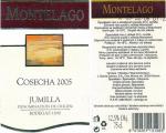 Etiketa Montelago 2005 Denominación de Origen (DO) - Vinos de Familia Garcia Carrion, Penedès, Španělsko.