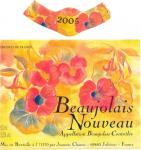 Etiketa Beaujolais Nouveau 2005 Appellation Beaujolais Contrôlée - Joannès Chanut, Francie.