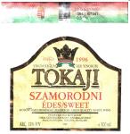 Viněta vína Tokaji 1996 szamorodni édes - Kereskedöház RT, Sátoraljaújhely, Maďarsko.