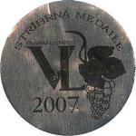 Stříbrná medaile Vinařské Litoměřice 2007 - Veltlínské zelené 2006 výběr z hroznů - Čebav Tvrdonice s.r.o. 