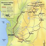 Mapa vinařské podoblasti Barossa Valley.