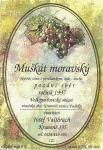 Etiketa Muškát moravský 1997 pozdní sběr - Vinařství Josef Valihrach Krumvíř.