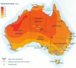 Termální mapa Austrálie.