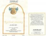 Etiketa Ryzlink vlašský 1999 pozdní sběr - Sdružení vinařů Viniblat Blatnice pod Sv. Antonínkem.