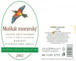 Etiketa Muškát moravský 2002 kabinet - PPS Agro, a.s. Strachotín.