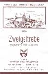 Etiketa Zweigeltrebe 2000 odrůdové jakostní - Vinařství Jaroslav Vaďura Polešovice.