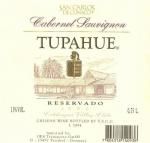 Etiketa Cabernet Sauvignon 2002 - Tupahue Chile.