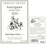 Etiketa Sauvignon 2002 pozdní sběr - Vinné sklepy Valtice, a.s.