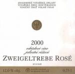 Etiketa Zweigeltrebe 2000 odrůdové jakostní (rosé) - Znovín Znojmo a.s.
