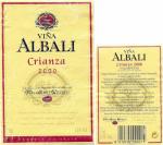 Etiketa Viña Albali 2000 Denominación de Origen (DO) (Crianza) - Viña Albali Reservas S.A., Španělsko