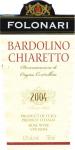 Etiketa Bardolino Chiaretto 2004 Denominazione di Origine Controllata (DOC) (rosé) - Folonari, Itálie.