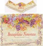 Etiketa Beaujolais Nouveau 2004 Appellation Beaujolais Contrôlée - Jean de Laurère, Francie