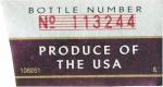 Etiketa s označením čísla láhve Western Cellars 2003 - California, USA.