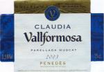 Etiketa Claudia 2003 Denominación de Origen (DO) - Masía Vallformosa S.A., Vilobí del Penedès, Španělsko.