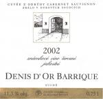 Etiketa Denis d´Or 2002 známkové jakostní (barrique) - Znovín Znojmo a.s.