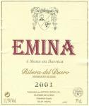 Etiketa Emina 2001 Denominación de Origen (DO) (Semicrianza) - Bodega Emina S.I., Ribera del Duero, Španělsko.