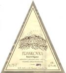 Čelní etiketa Frankovky 2003 odrůdové jakostní víno barrique, SOŠ, SOU a OU Bzenec