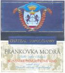 Etiketa Frankovka modrá 2002 výber z hrozna (výběr z hroznů) - Vinárské závody Topoľčianky - Ravena s.r.o., Slovensko