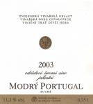 Etiketa Modrý Portugal 2003 odrůdové jakostní - Znovín Znojmo a.s.