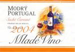 Etiketa Modrý Portugal 2004 zemské (mladé víno) - Moravské vinařské závody s.r.o. Hukvaldy.