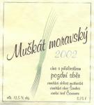 Etiketa Muškát moravský 2002 pozdní sběr - Vinicius, s.r.o. Čejkovice.