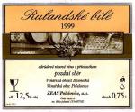 Etiketa Rulandského bílého 1999 pozdní sběr ze ZEASu Polešovic, a.s.