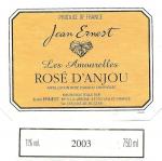 Etiketa Les Amourelles 2003 Appellation Rosé D´Anjou Contrôlée (AOC) - Jean Ernest.
