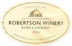 Etiketa Ruby Cabernet 2003 - Robertson Winery.