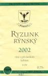 Etiketa Ryzlink rýnský 2002 kabinet - Réva plus, s.r.o. Rakvice.